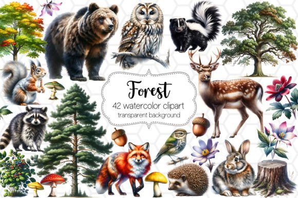 Download Forest Animal Cliparts - Woodland PNGs - Forest Collection