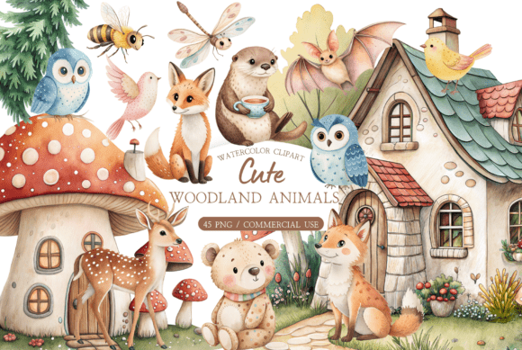 Download Rustic Forest Animals Clipart PNG - Forest Collection