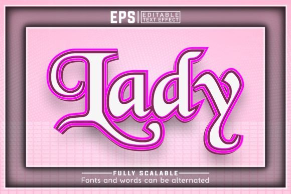 Download Lady  3d -Editable Text Effect - Lady Collection