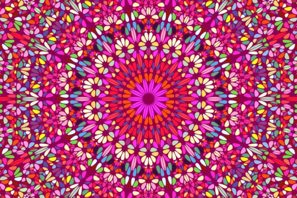 Download Floral Mosaic Mandala Background - Floral Collection