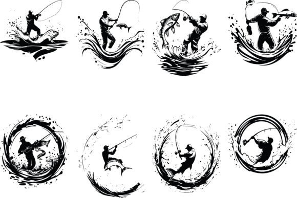 Download Vintage American Fishing Emblems - Emblems Collection