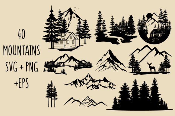 Download Mountains SVG Bundle Forest Tree Outdoor - Forest Collection