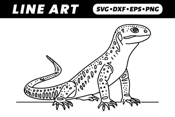 Download Line Art Lizard, Ornate Design, Reptile - Ornate design Collection