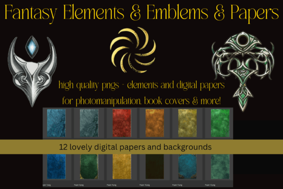 Download Fantasy Elements Emblems &amp; Papers - Premium Bundle