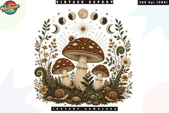 Download Forest Woodland Mushroom Patchwork PNG - Forest Collection