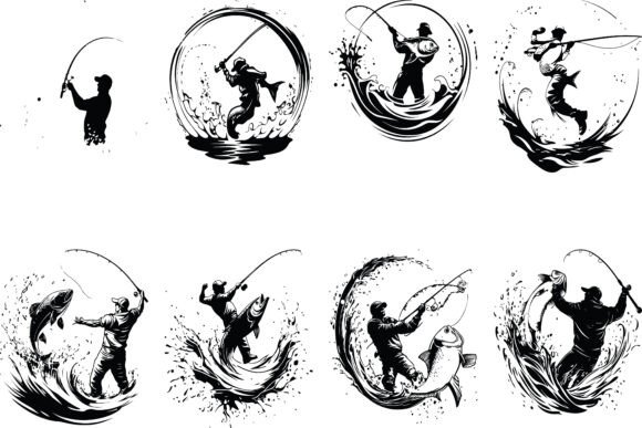 Download Vintage American Fishing Emblems - Emblems Collection